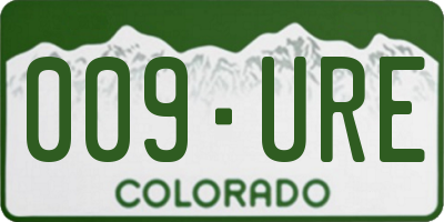 CO license plate 009URE