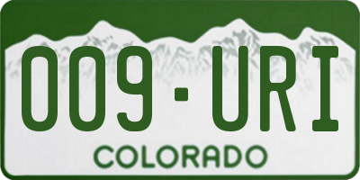 CO license plate 009URI