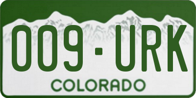CO license plate 009URK