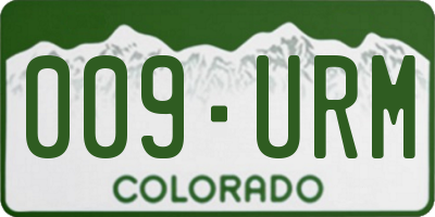 CO license plate 009URM