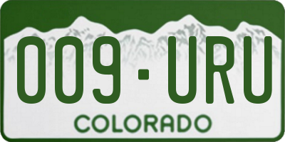 CO license plate 009URU