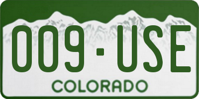 CO license plate 009USE