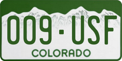 CO license plate 009USF
