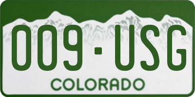 CO license plate 009USG