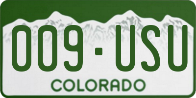 CO license plate 009USU