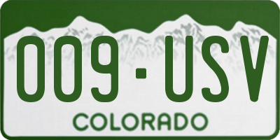 CO license plate 009USV