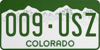 CO license plate 009USZ