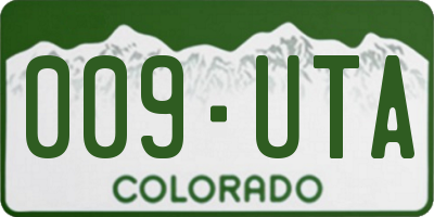 CO license plate 009UTA