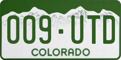 CO license plate 009UTD