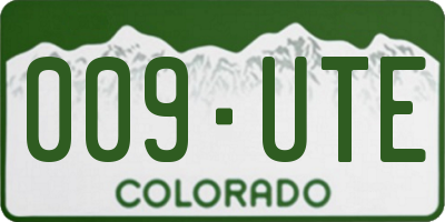 CO license plate 009UTE