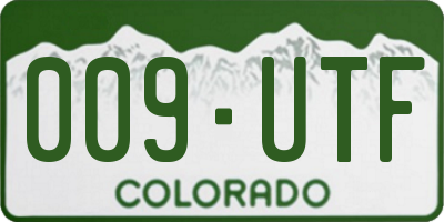 CO license plate 009UTF