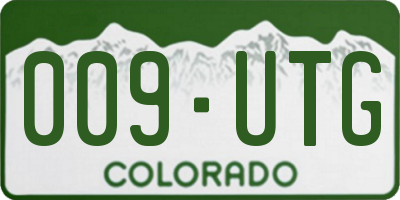 CO license plate 009UTG