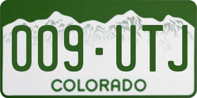 CO license plate 009UTJ