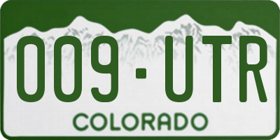 CO license plate 009UTR