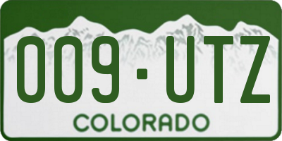 CO license plate 009UTZ