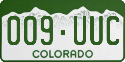 CO license plate 009UUC
