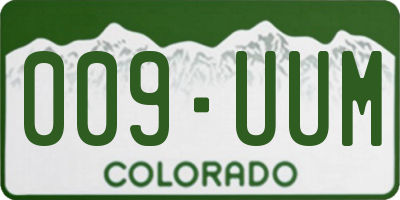 CO license plate 009UUM