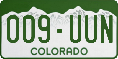 CO license plate 009UUN