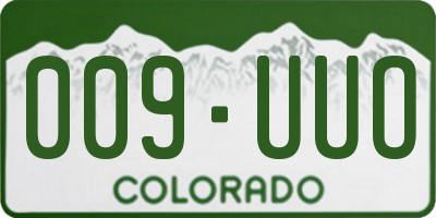 CO license plate 009UUO