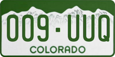 CO license plate 009UUQ