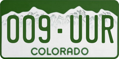 CO license plate 009UUR