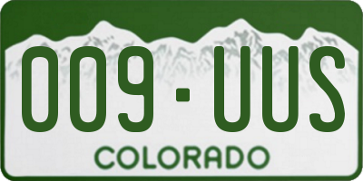 CO license plate 009UUS