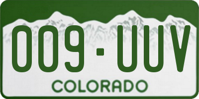 CO license plate 009UUV