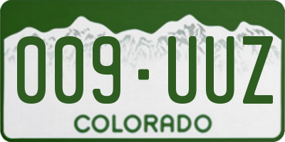 CO license plate 009UUZ