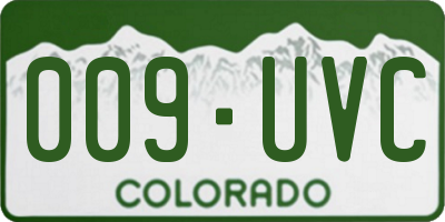CO license plate 009UVC