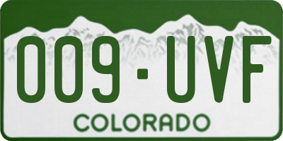 CO license plate 009UVF
