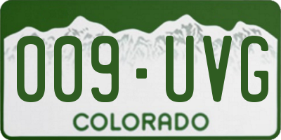 CO license plate 009UVG