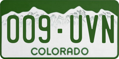 CO license plate 009UVN