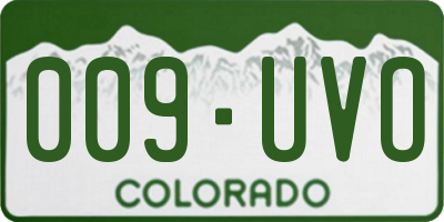 CO license plate 009UVO