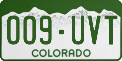 CO license plate 009UVT