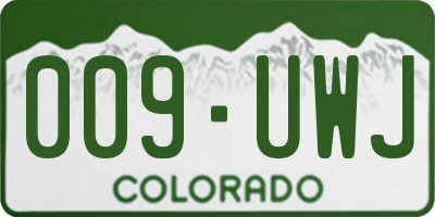 CO license plate 009UWJ