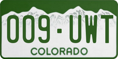 CO license plate 009UWT