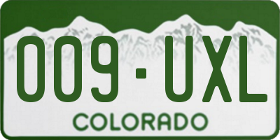 CO license plate 009UXL