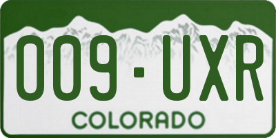 CO license plate 009UXR
