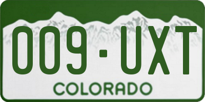 CO license plate 009UXT