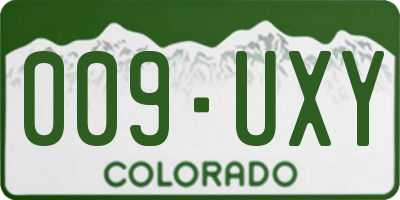 CO license plate 009UXY