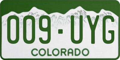 CO license plate 009UYG