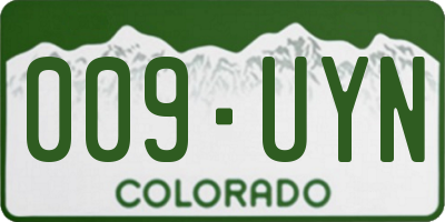 CO license plate 009UYN