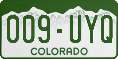 CO license plate 009UYQ