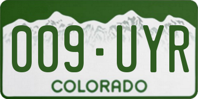CO license plate 009UYR
