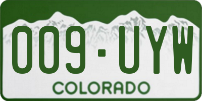 CO license plate 009UYW