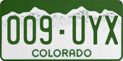 CO license plate 009UYX