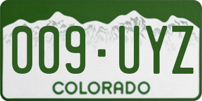 CO license plate 009UYZ