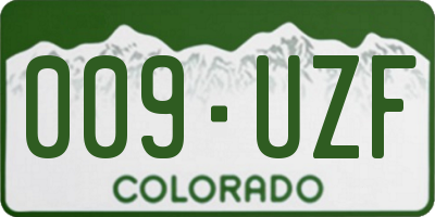 CO license plate 009UZF