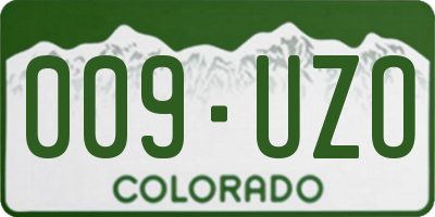 CO license plate 009UZO