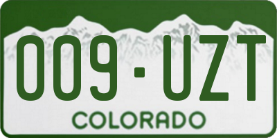 CO license plate 009UZT